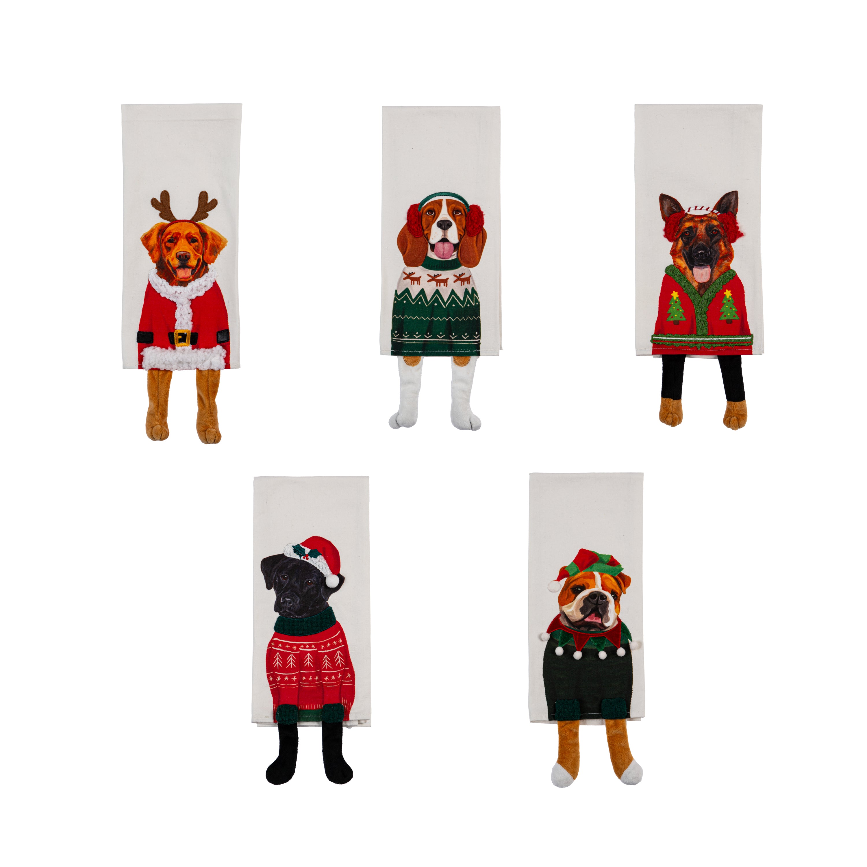 Holiday Dog Kitchen Towel with Dangling Legs A. Dodson s