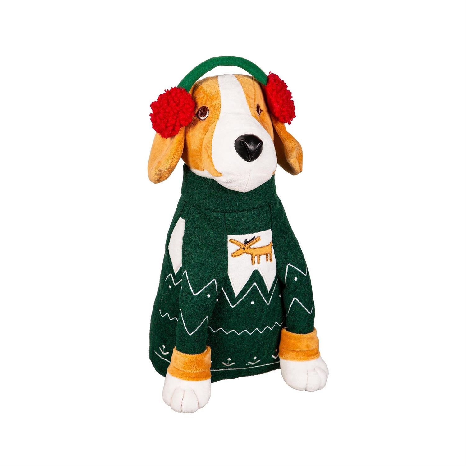 Christmas Dog Shaped Pillow 15.5"