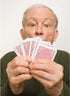ELDERLY MAN PLAYING CARDS CARD - A. Dodson's