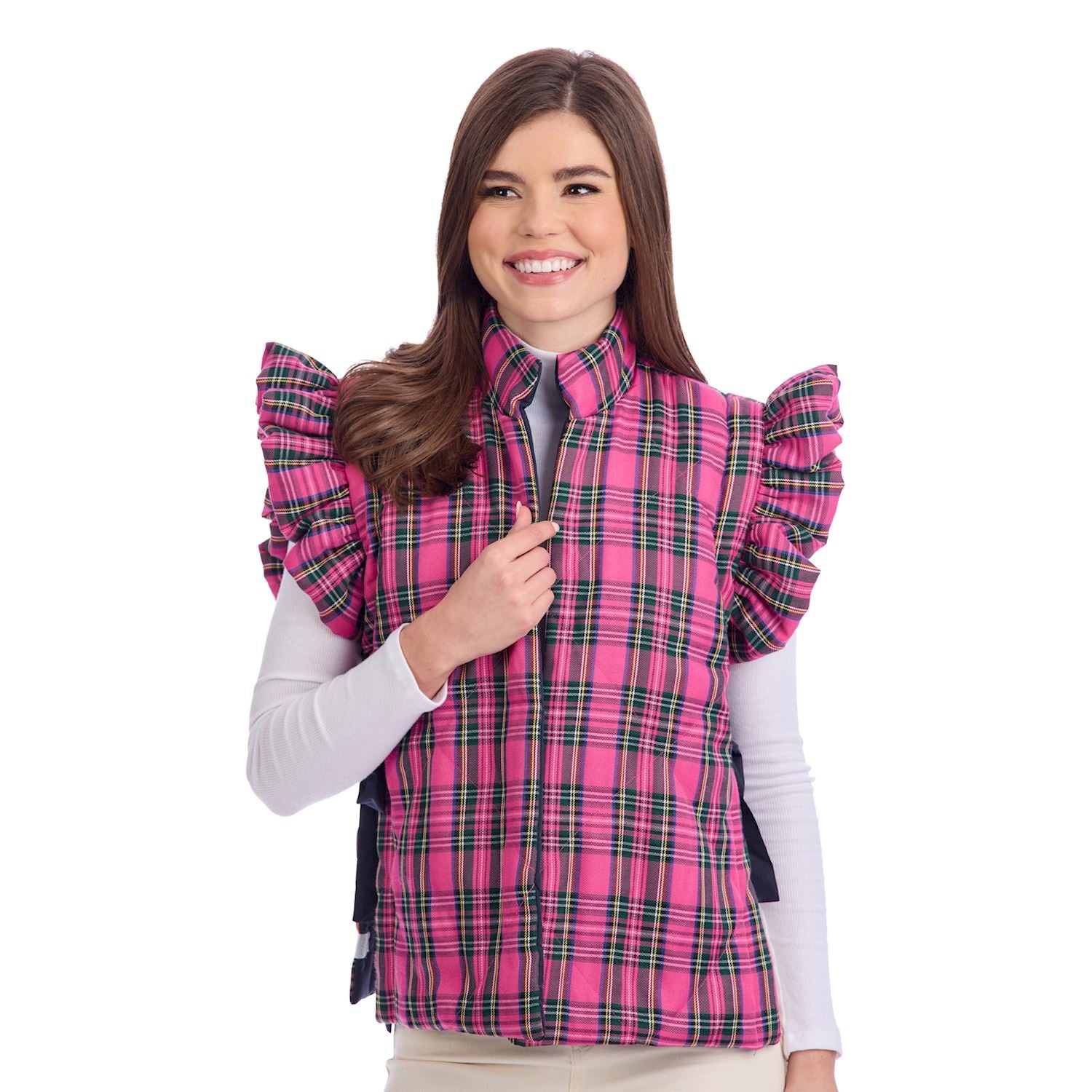 Pink Jefferies Quilted Vest By Mud Pie