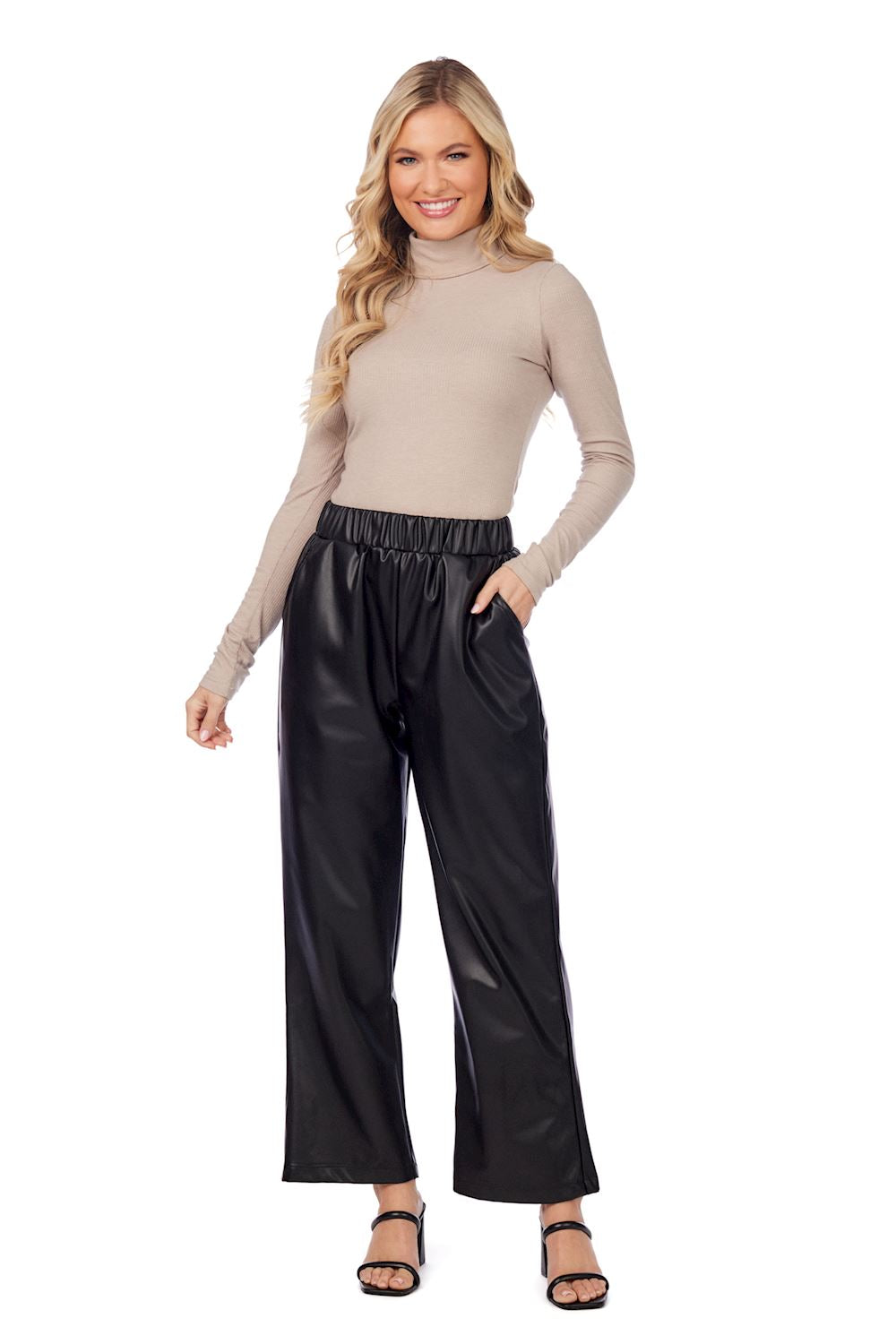 Ballard Leather Pant Black By Mud Pie