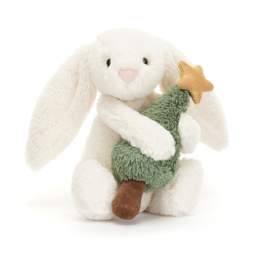 Bashful Bunny with Christmas Tree By Jellycat