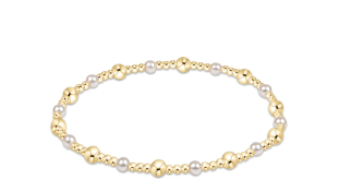 PEARL SINCERITY PATTERN 4MM BEAD BRACELET- 6MM GOLD main image 0