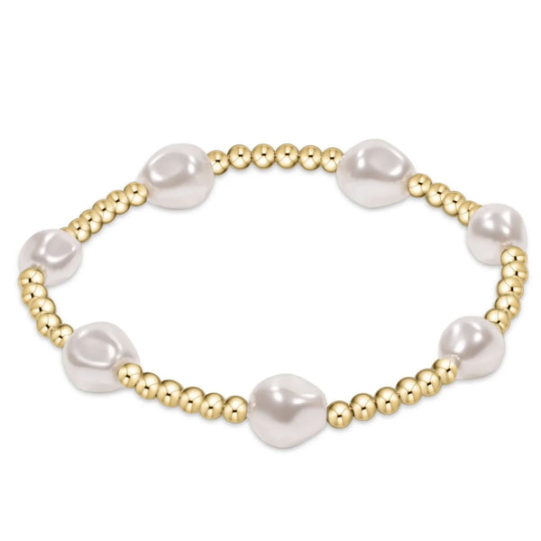 ADMIRE SMALL GOLD 3MM PEARL BRACELET