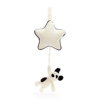 Bashful Black & Cream Puppy Musical Pull By Jellycat