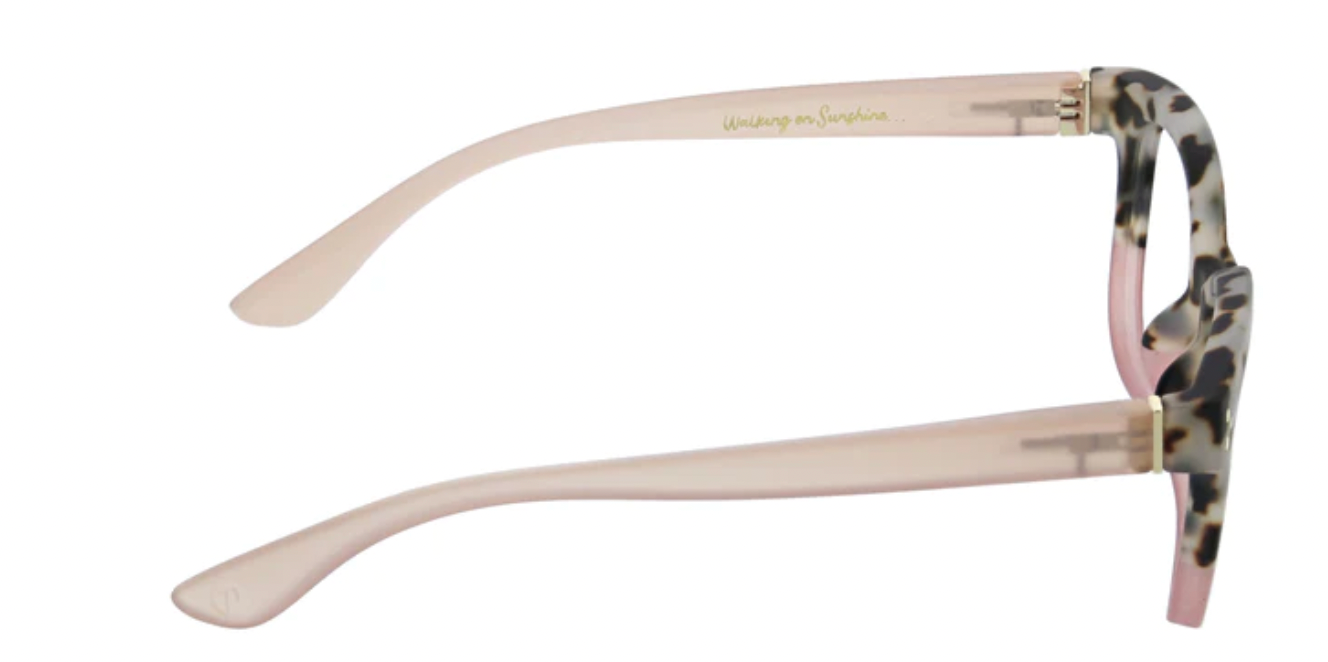 PEEPERS WALKING ON SUNSHINE BLUE LIGHT READERS - GRAY TORTOISE/PINK - A. Dodson's