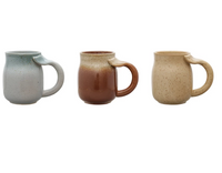 16 oz. Stoneware Mug w/ Whale Tail Handle, 3 Colors (Each One Will Vary)