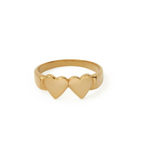"The OG" - Double Heart Ring - Gold by &Livy