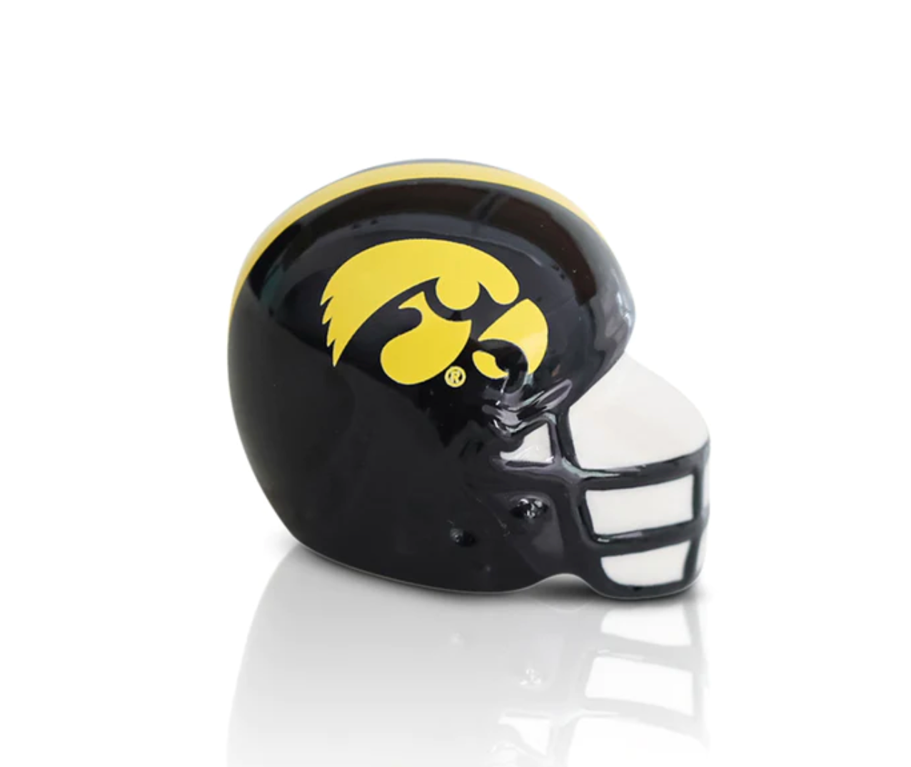 and on iowa football helmets Nora Fleming Mini University of Iowa Helmet