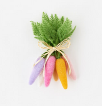 Flocked Colored Carrot, Large, Cluster of 6, PVC, 11"