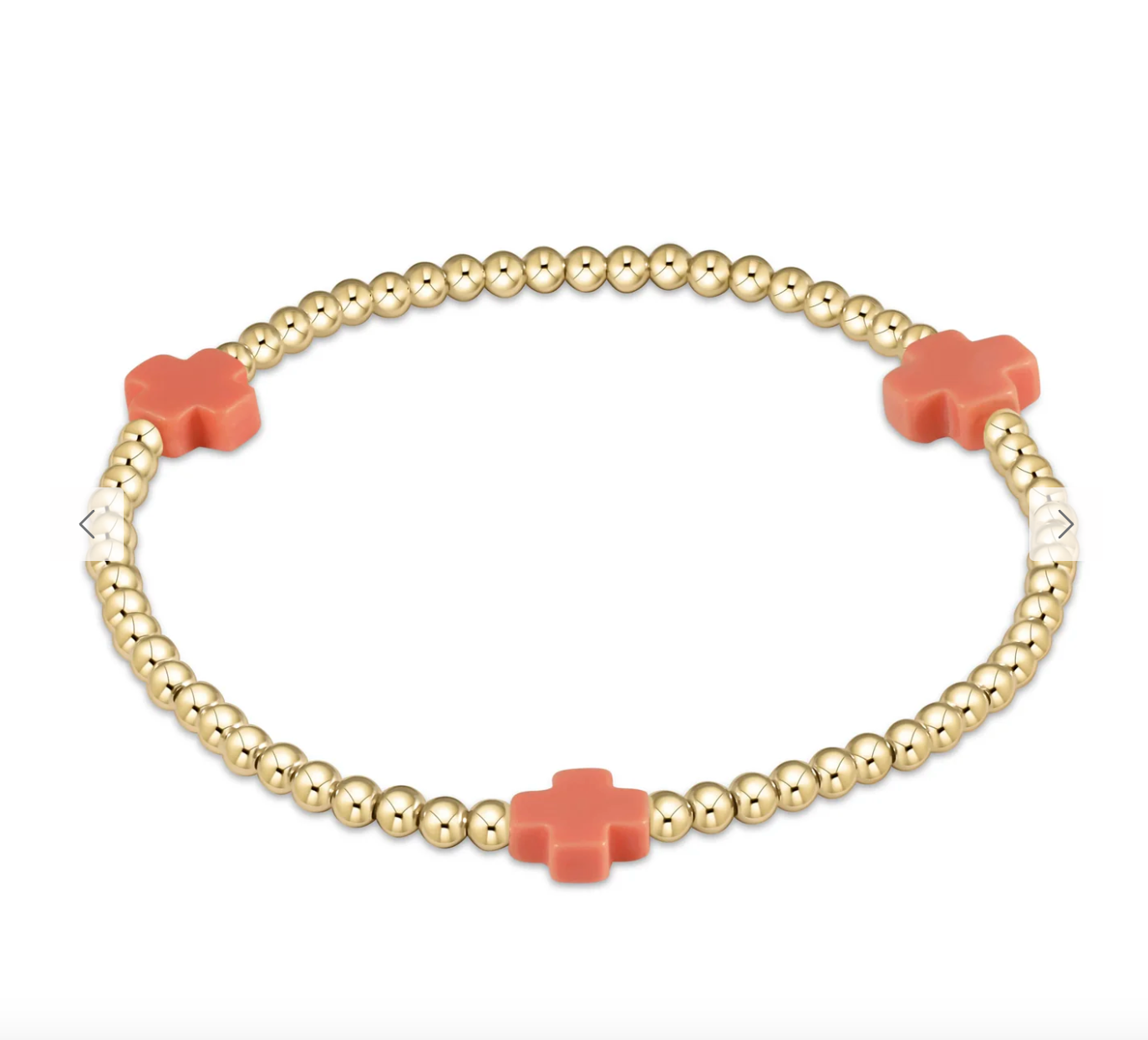 signature cross gold pattern 3mm bead bracelet - coral by enewton - A. Dodson's