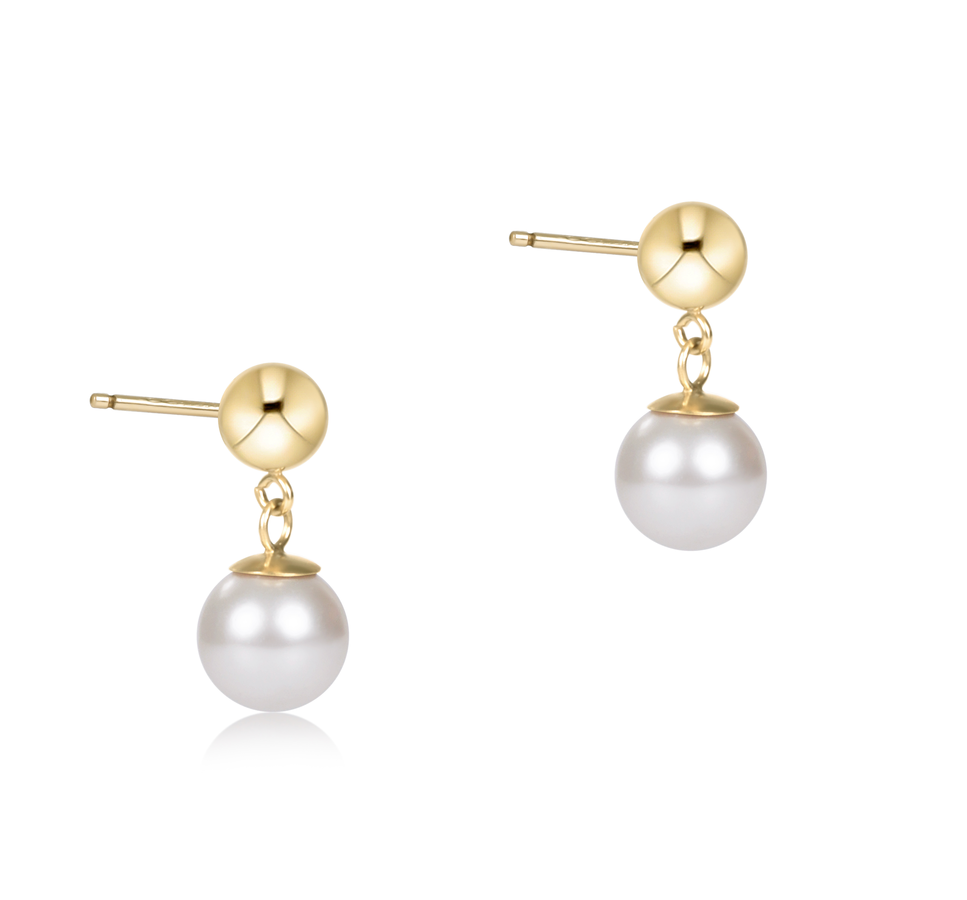 Classic 8mm Ball Drop Stud - Pearl by enewton