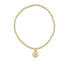 initial classic gold 2mm bead bracelet - respect small gold disc by enewton