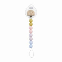 Rainbow Wood & Silicone Pacy Clip BY MUD PIE