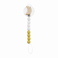 Yellow Moon Wood & Silicone Pacy Clip BY MUD PIE