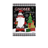 Gnome for the Holidays Garden Suede Flag