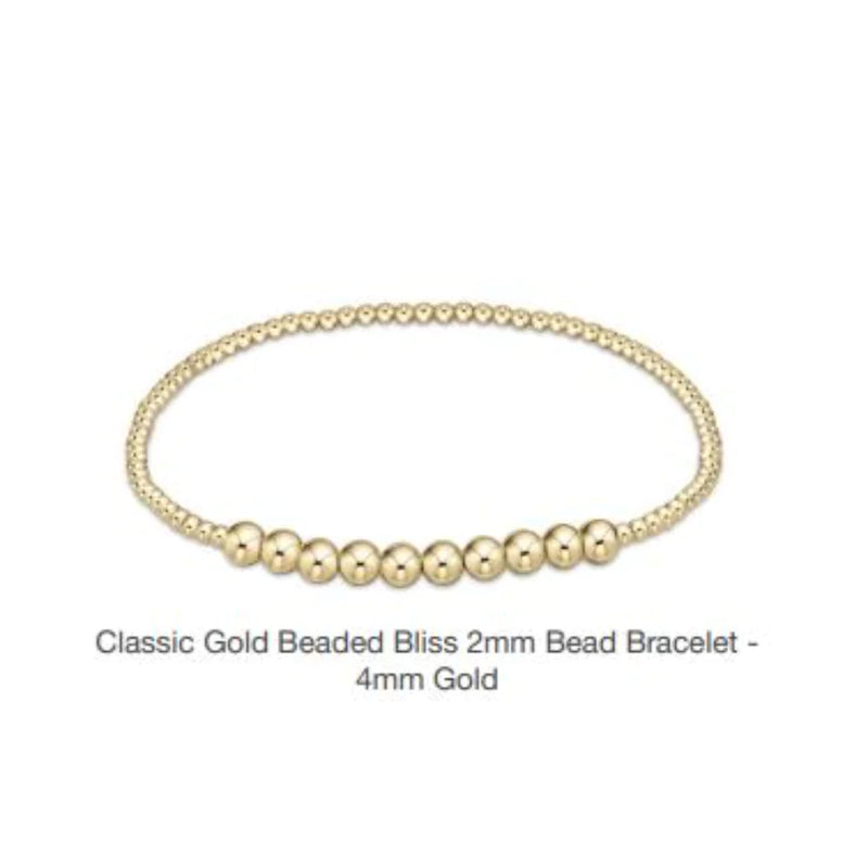 classic beaded bliss 2mm bead bracelet gold by enewton FREE