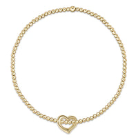 egirl classic gold 2mm bracelet - love small gold charm by enewton