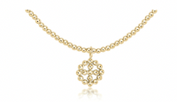 15" choker classic 2mm bead gold - signature cross halo gold charm by enewton