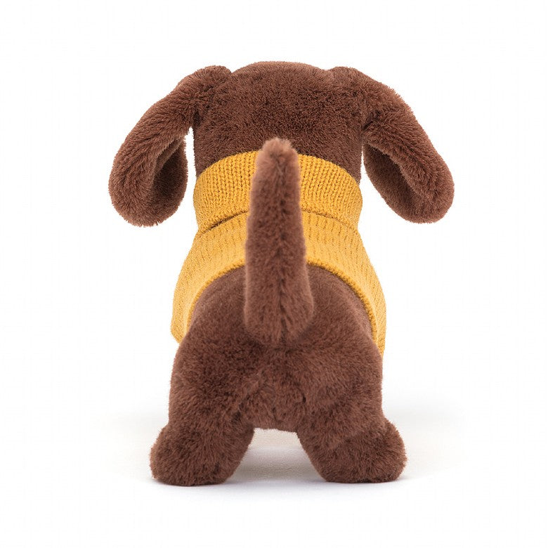 Sweater Sausage Dog Yellow By Jellycat FREE SHIPPING A DODSON'S