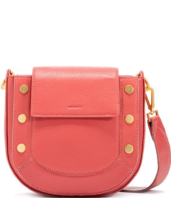 Hammitt Kayce Saddle Bag Medium in Rouge Pink/Brushed Gold Red Zip