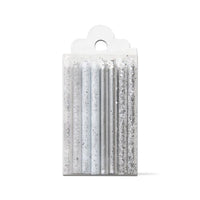 sparkle n shine short candle set of 24 - silver