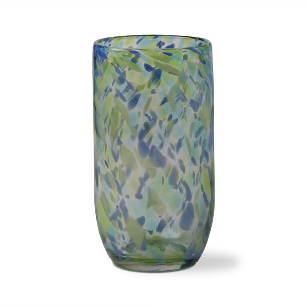 multicolor blue and green confetti tumbler