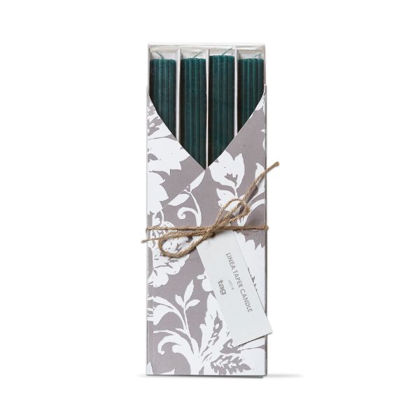 linea taper candle set of 4 - dark green