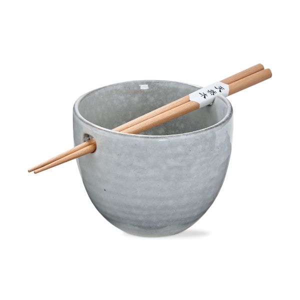 light gray stinson ramen bowl and chopstick set