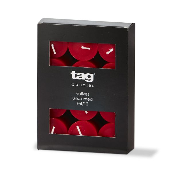 color studio votive candles set of 12 - red