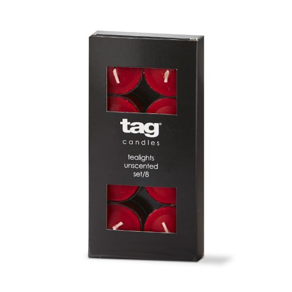 color studio tealight candles set of 8 - red - A. Dodson's