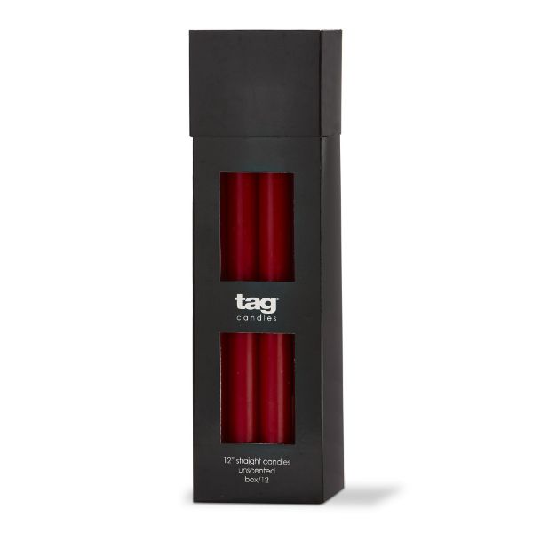 color studio 12" straight candle - red