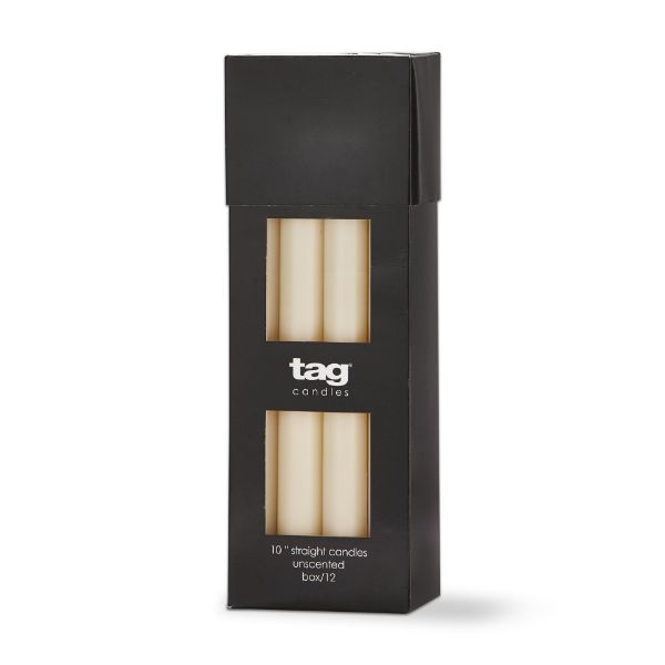 color studio 10" straight candle - ivory