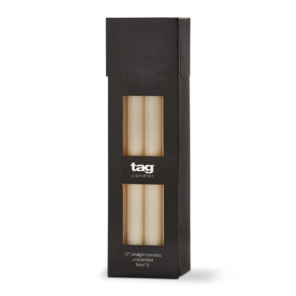 color studio 12" straight candle - ivory