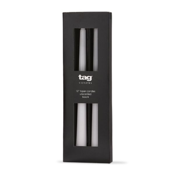 color studio 12" taper candle set of 4 - white