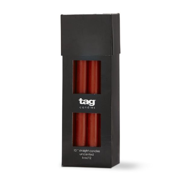 color studio 10" straight candle - burnt sienna