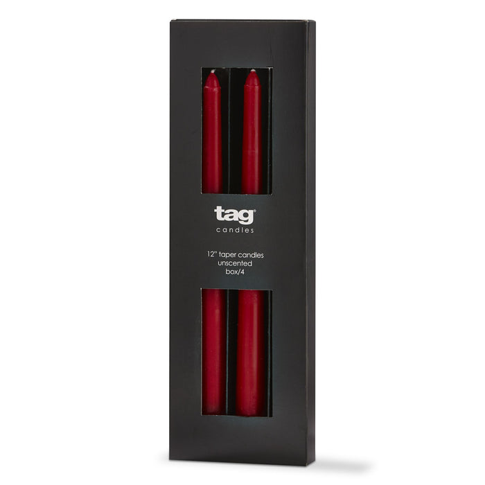 color studio 12" taper candle set of 4 - red