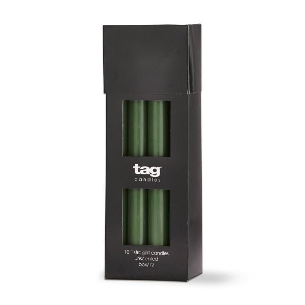 color studio 10" straight candle - hunter green