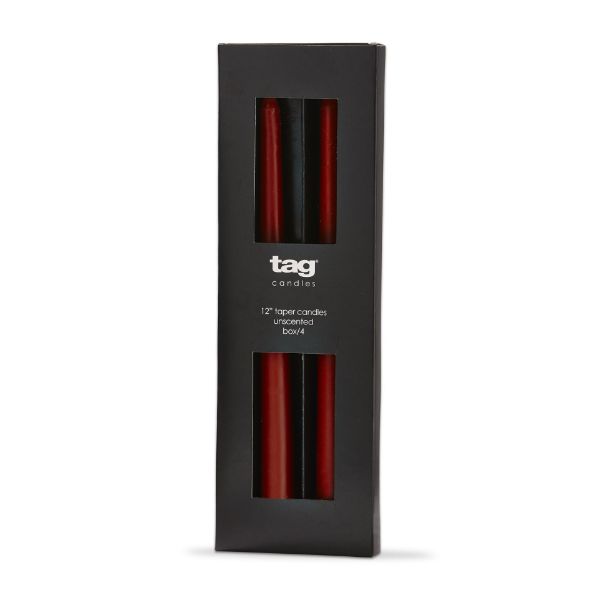 color studio 12" taper candle set of 4 - burnt sienna