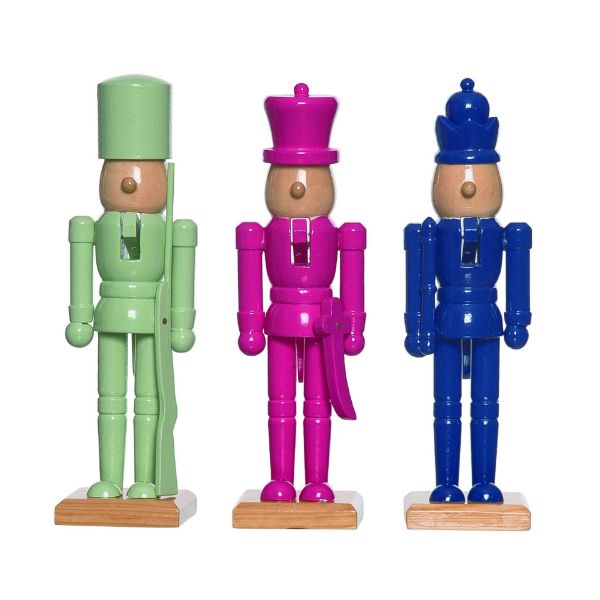 Small Wood Color Block Nutcracker - A. Dodson's