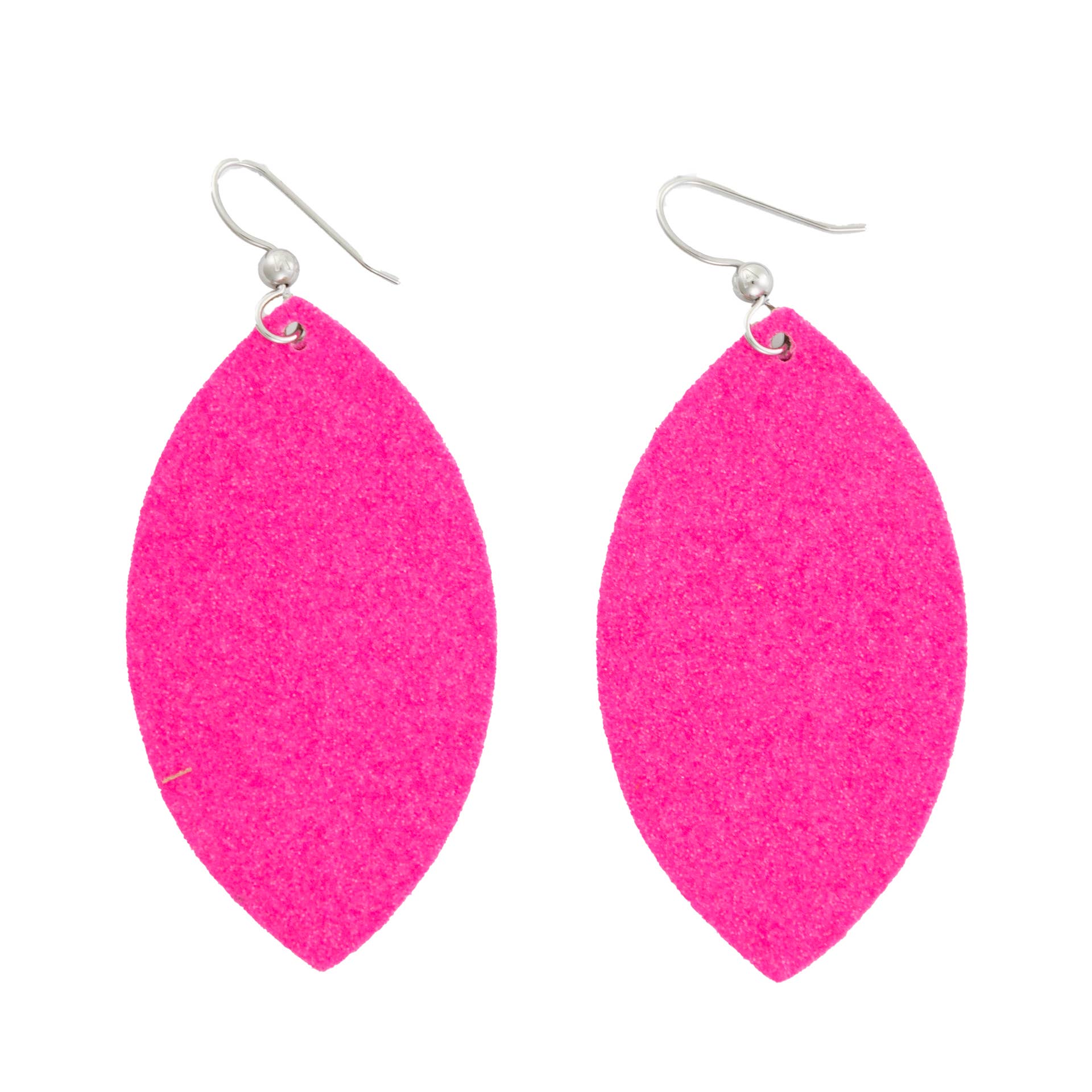 Queen of Pink Leather Earrings