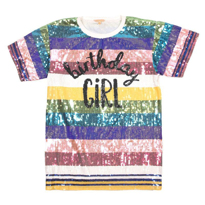 Birthday Girl Sequins T-Shirt Dress