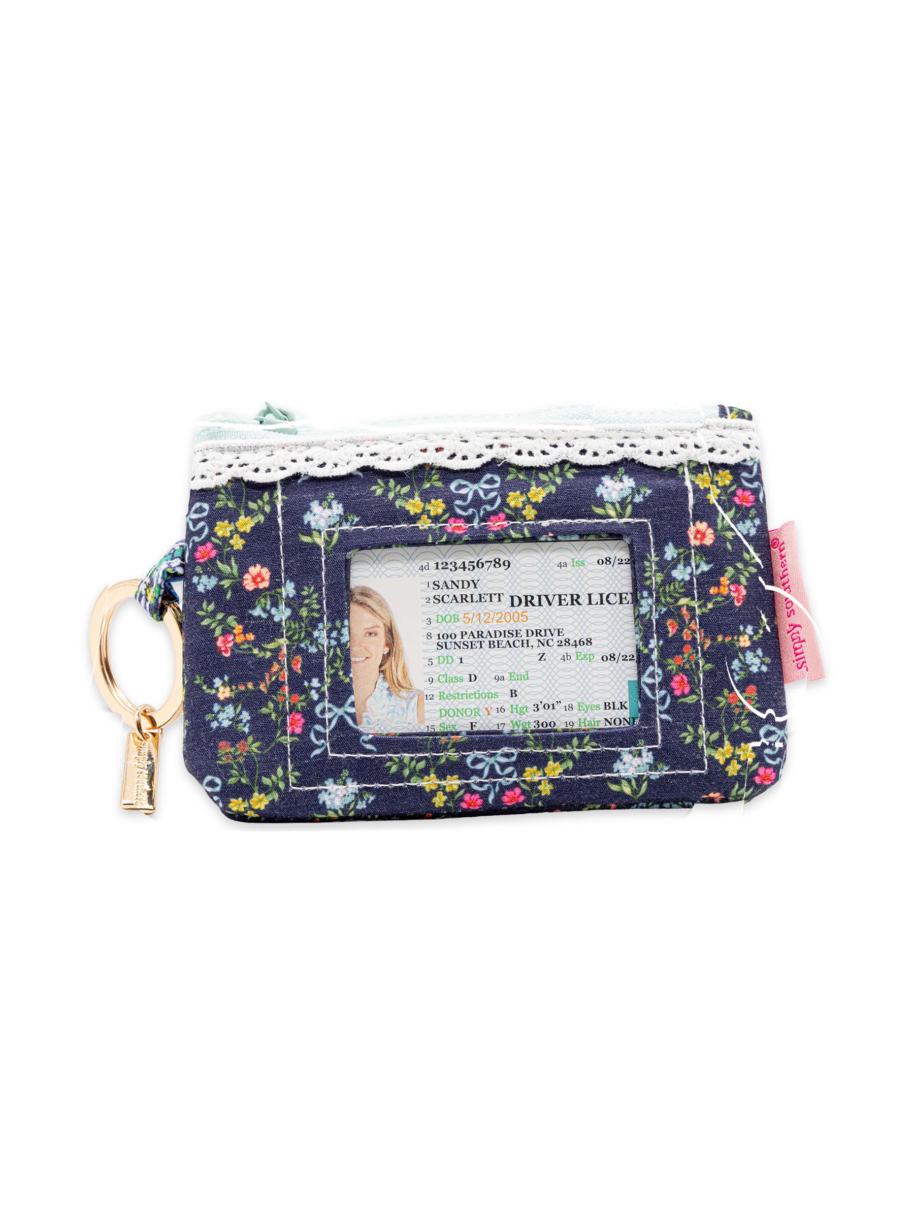 Simply Southern Lace ID Wallet - Navy Ribbon Floral by Simply Southern