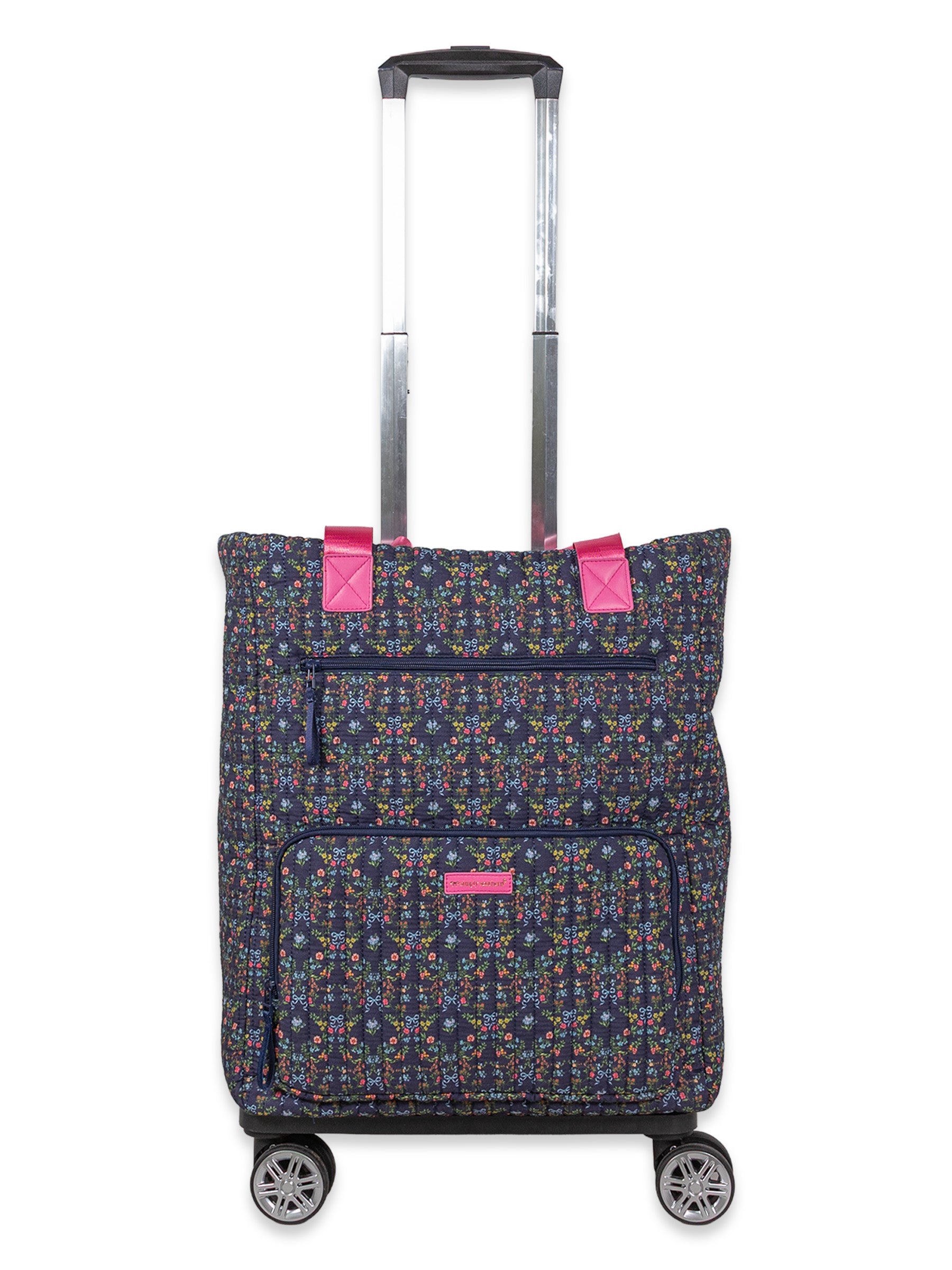 Simply Southern Swivel Rolling Tote - Navy Ribbon Floral by Simply Southern