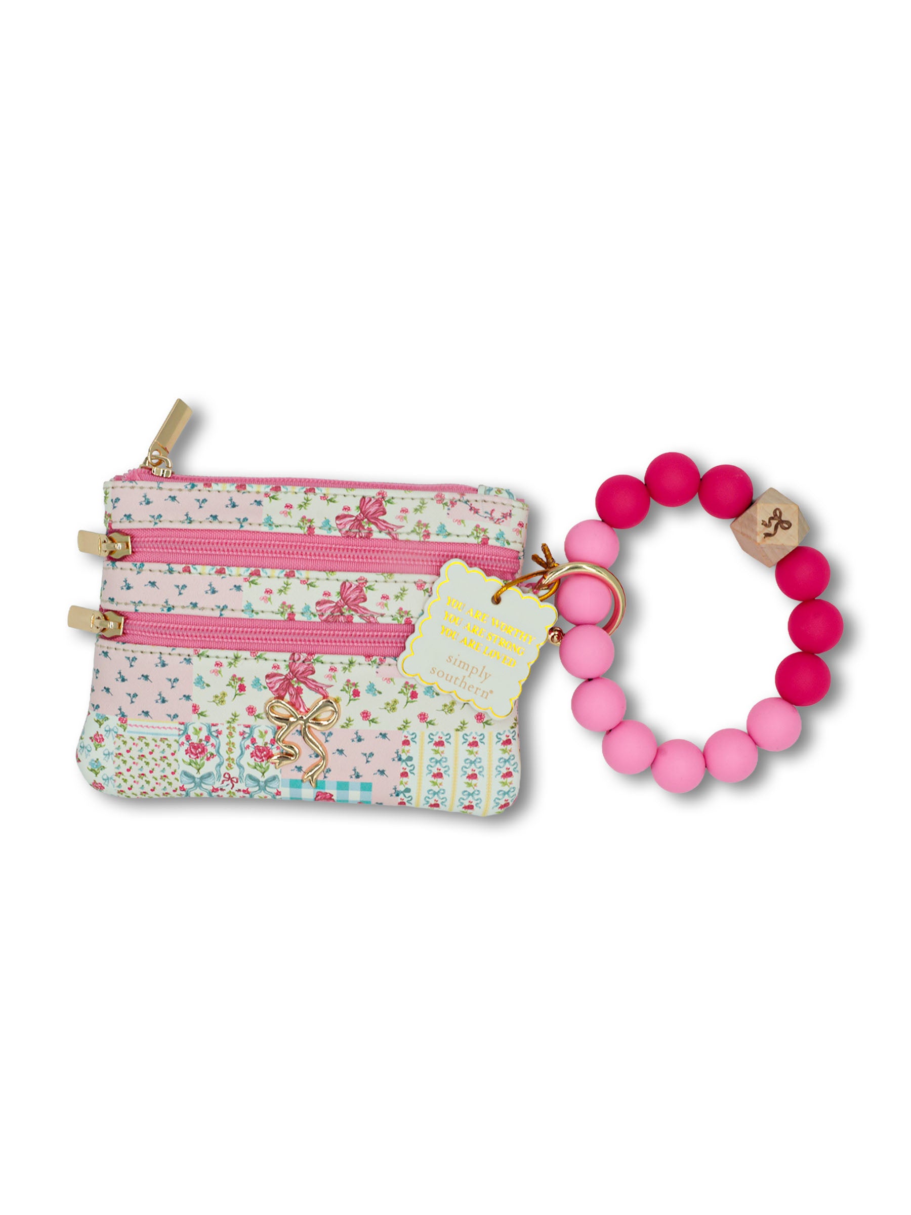 Simply Southern Beaded Bangle Wallet - Quilted Bow by Simply Southern