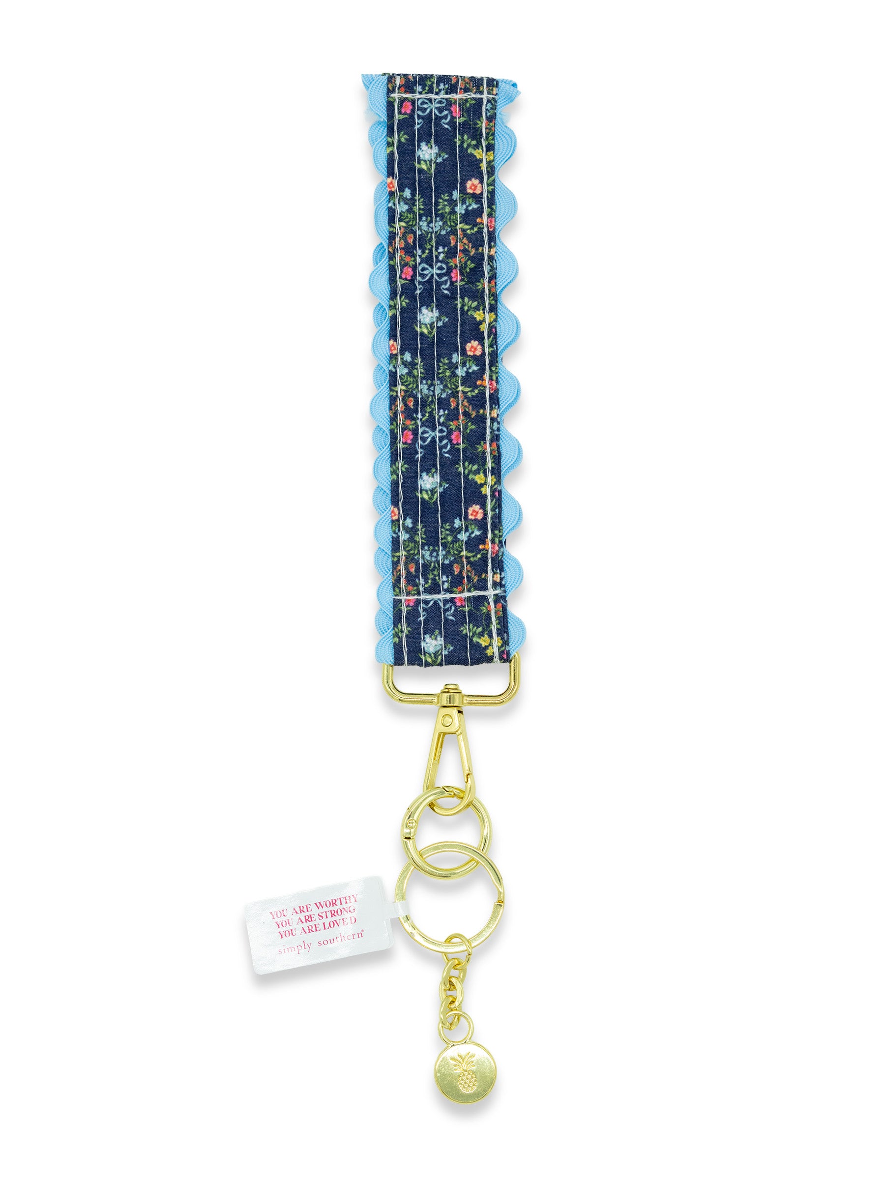 Simply Southern Lace Key Fob - Navy Ribbon Floral by Simply Southern