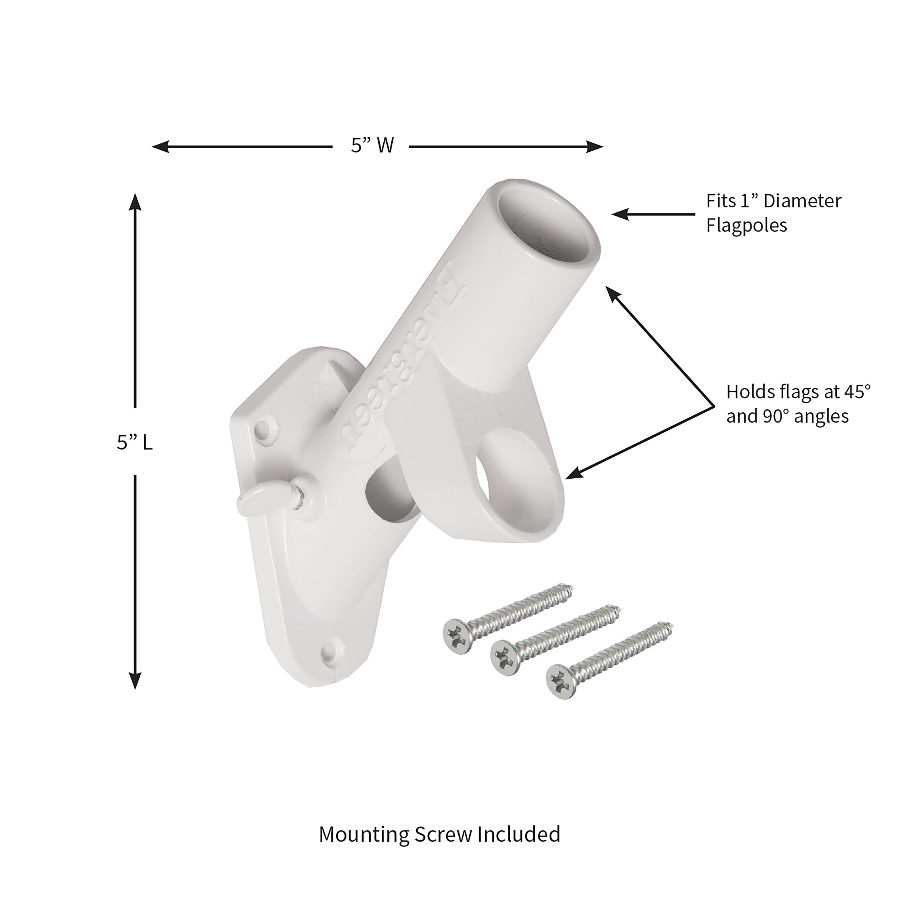 2-Position Aluminum House Flag Bracket, White