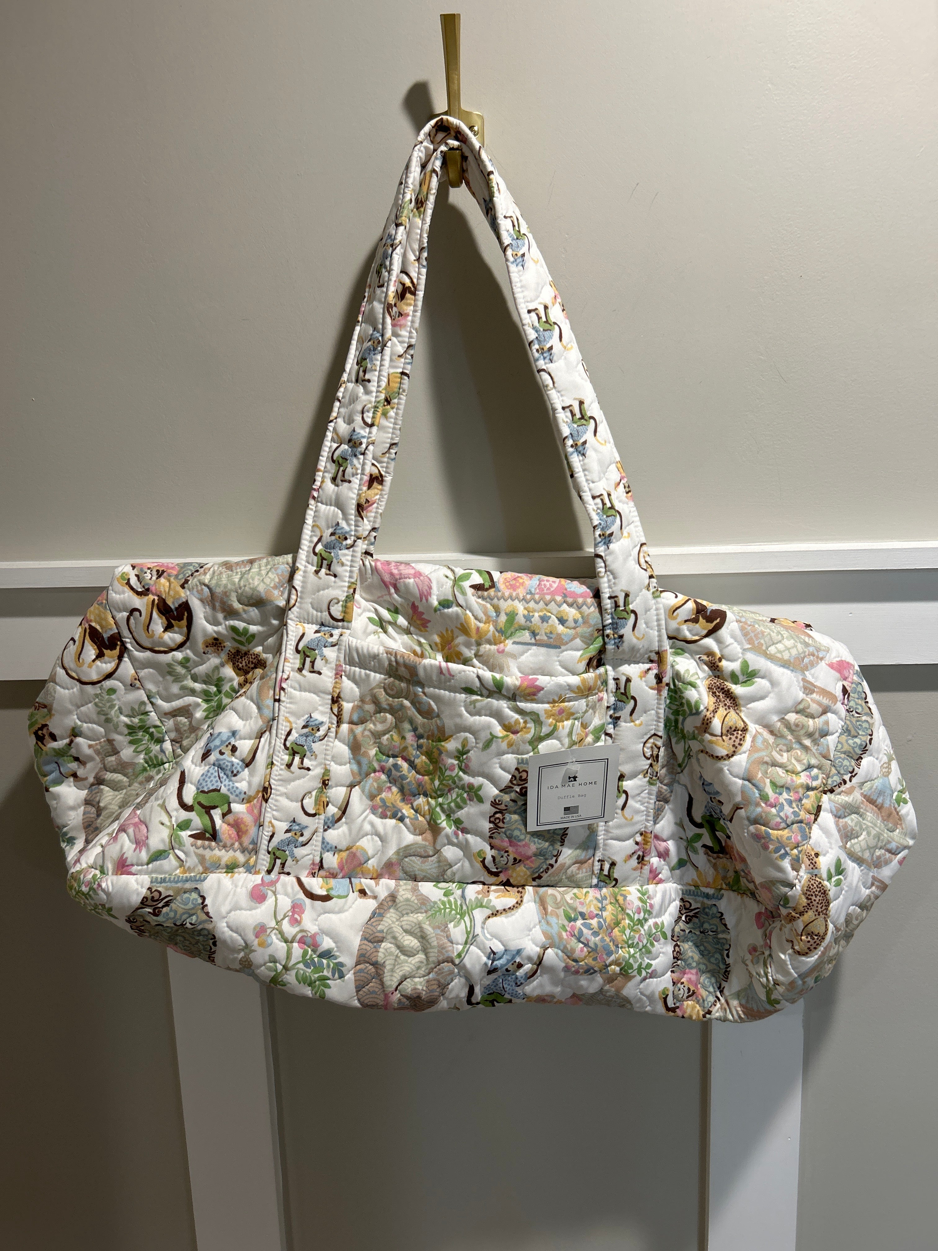 Ida Mae Jungle Canopy Pastel Quilted Duffle Bag