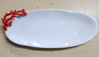 BEATRIZ BALL THANNI Coral Md Oval Platter with Red Coral