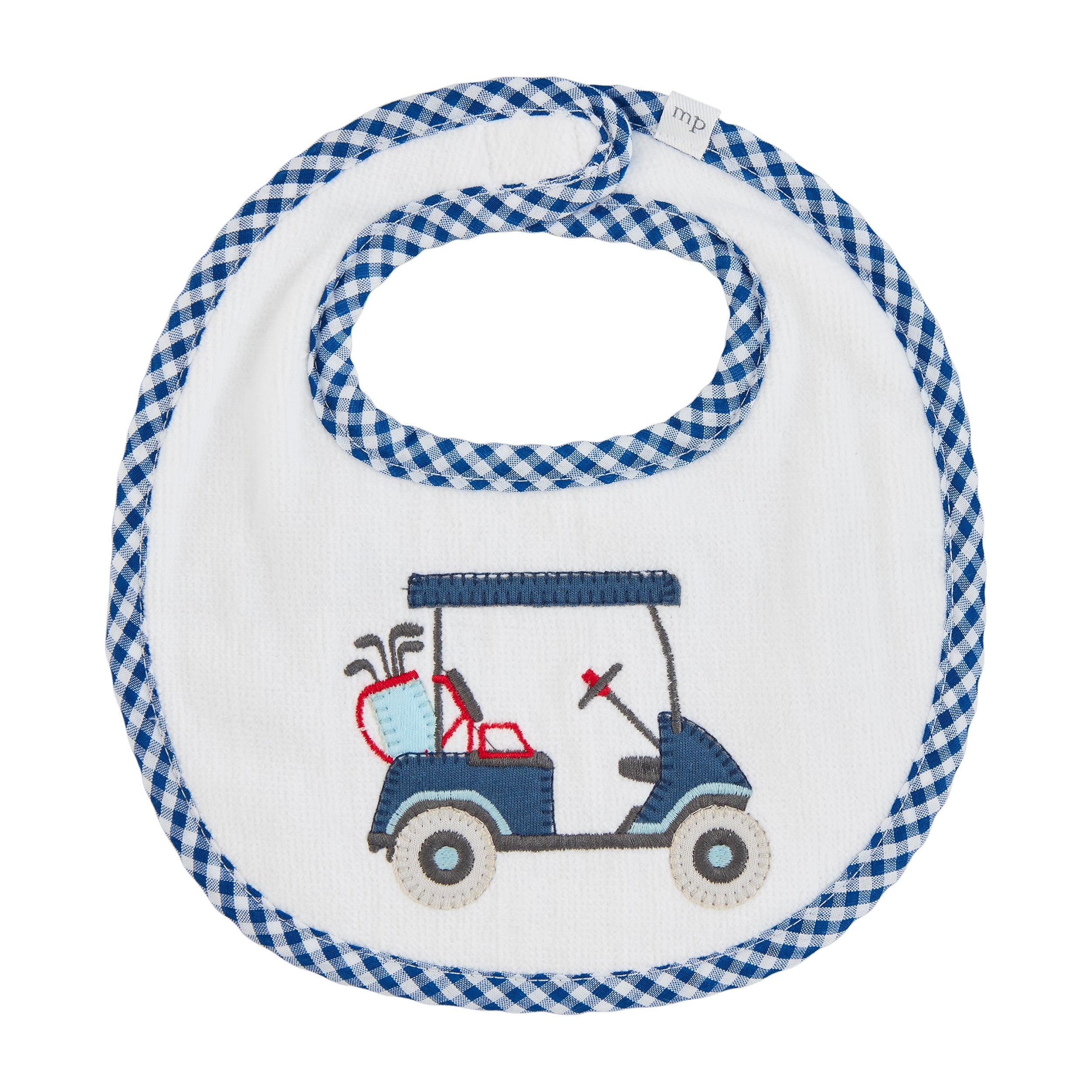 Boy Golf Cart Applique Bib By Mud Pie